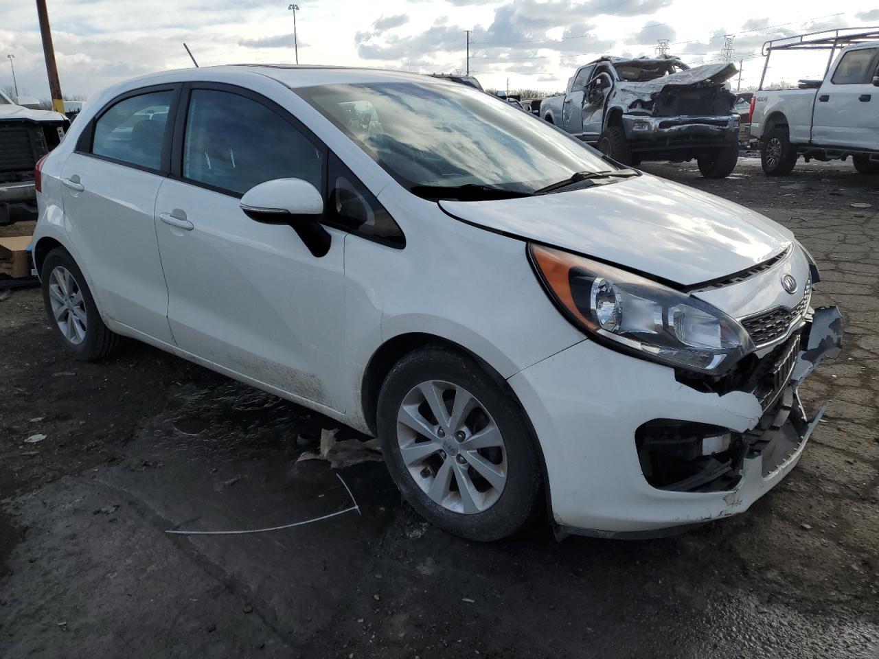 2012 KIA Rio VIN KNADN5A34C6067787 Copart auction photo, front end damage thumbnail 4