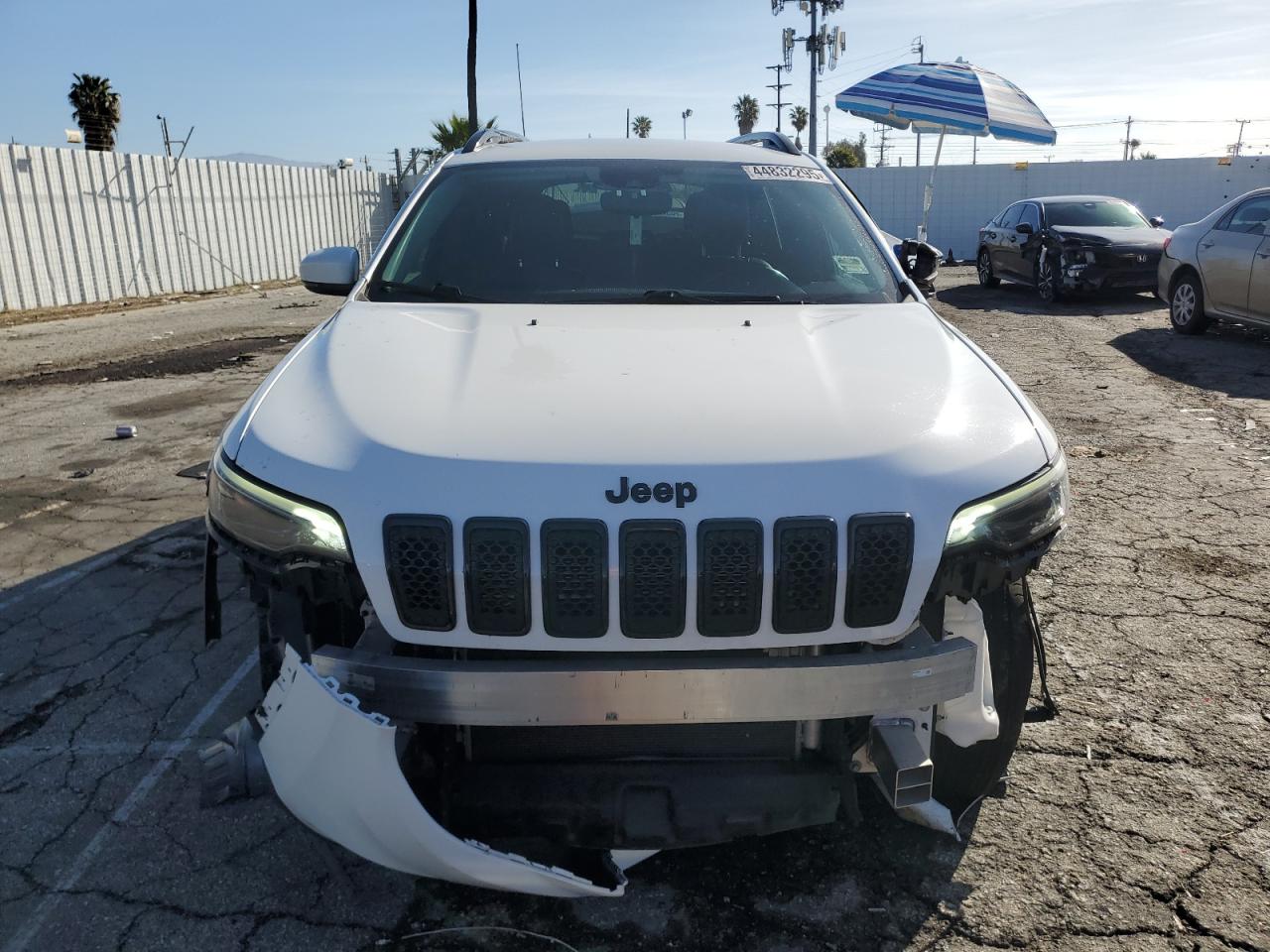 2021 Jeep Grand Cherokee VIN 1C4PJLLB1MD112671 Copart auction photo, front end / side damage thumbnail 5