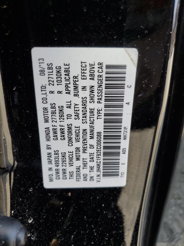 2014 Acura RLX VIN JH4KC1F92EC006088 Copart auction photo, water/flood / front end damage thumbnail 15
