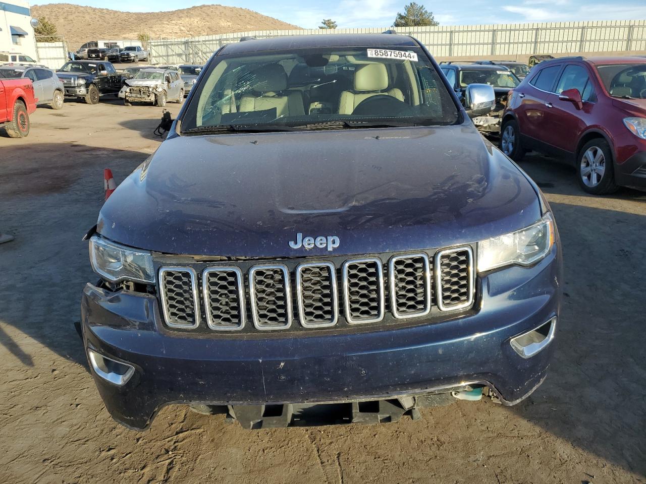 2018 Jeep Grand Cherokee VIN 1C4RJEBG2JC447313 Copart auction photo, front end / side damage thumbnail 5