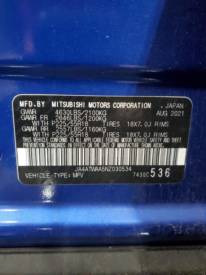 2022 Mitsubishi Eclipse VIN JA4ATWAA5NZ030534 Copart auction photo, rear end damage thumbnail 13