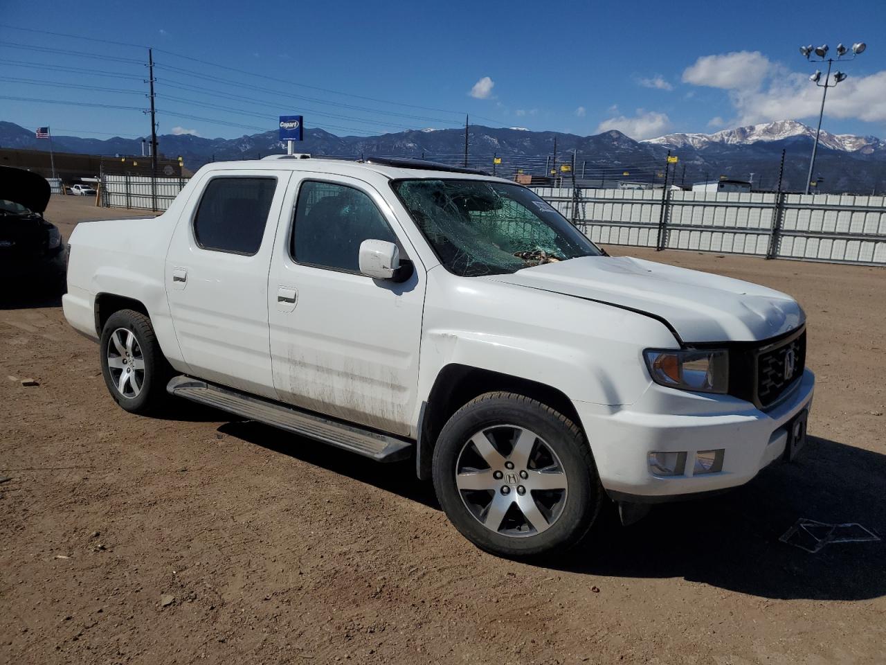 2014 Honda Ridgeline VIN 5FPYK1F63EB011671 Copart auction photo, front end / top/roof damage thumbnail 4