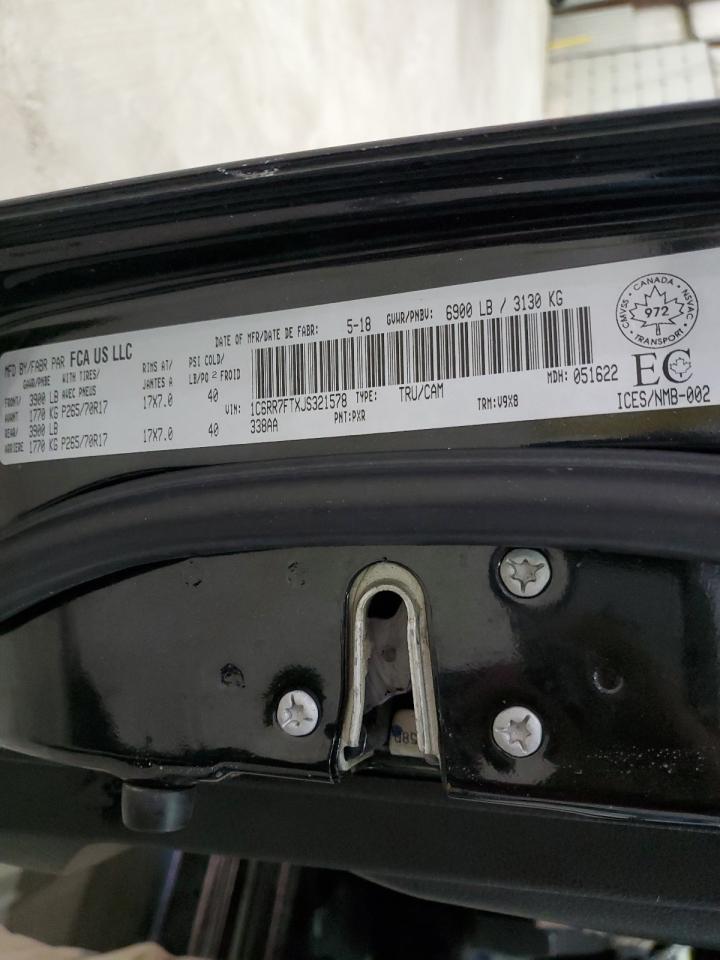 2018 RAM 1500 VIN 1C6RR7FTXJS321578 Copart auction photo, rear end damage thumbnail 12