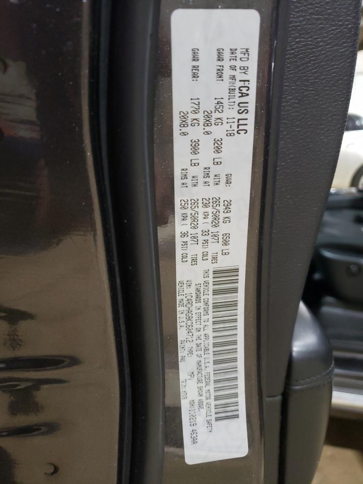 2019 Dodge Durango VIN 1C4RDHAG8KC604712 Copart auction photo, front end damage thumbnail 13