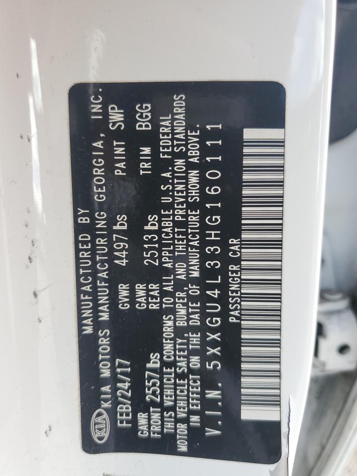 2017 KIA Optima VIN 5XXGU4L33HG160111 Copart auction photo, side damage thumbnail 12
