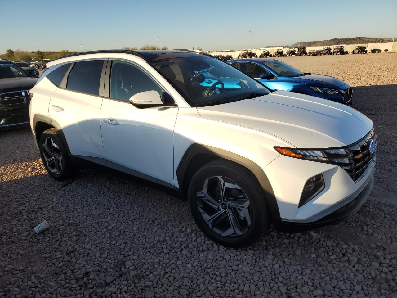 2022 Hyundai Tucson VIN KM8JFCA14NU020145 Copart auction photo, front end / side damage thumbnail 4