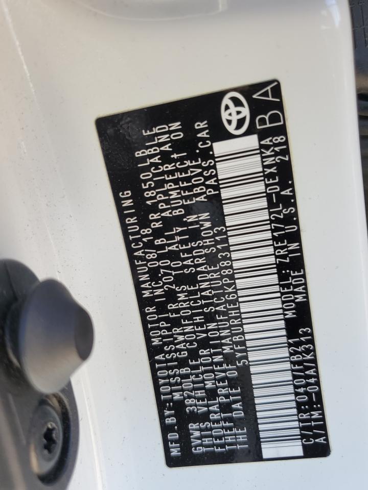 2019 Toyota Corolla VIN 5YFBURHE6KP883113 Copart auction photo, rear end damage thumbnail 12
