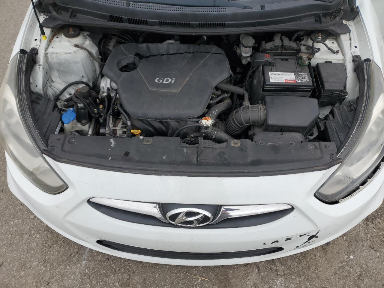 2013 Hyundai Accent VIN KMHCU4AE2DU340361 Copart auction photo, front end / stripped damage thumbnail 11