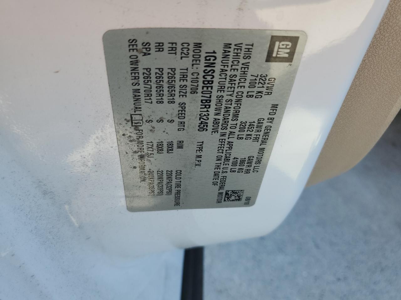 2011 Chevrolet Tahoe VIN 1GNSCBE07BR132456 Copart auction photo, front end damage thumbnail 13