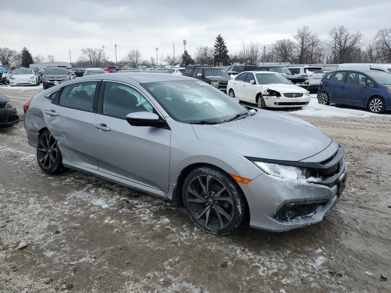 2019 Honda Civic VIN 2HGFC2F88KH551545 Copart auction photo, rear end / side damage thumbnail 4