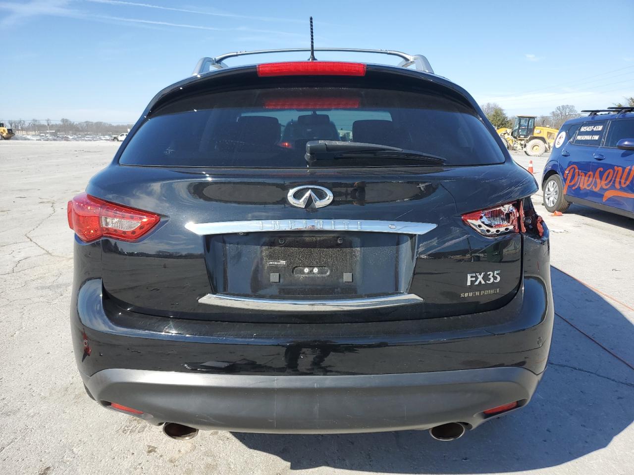 2012 Infiniti FX VIN JN8AS1MW4CM152500 Copart auction photo, side / rear end damage thumbnail 6