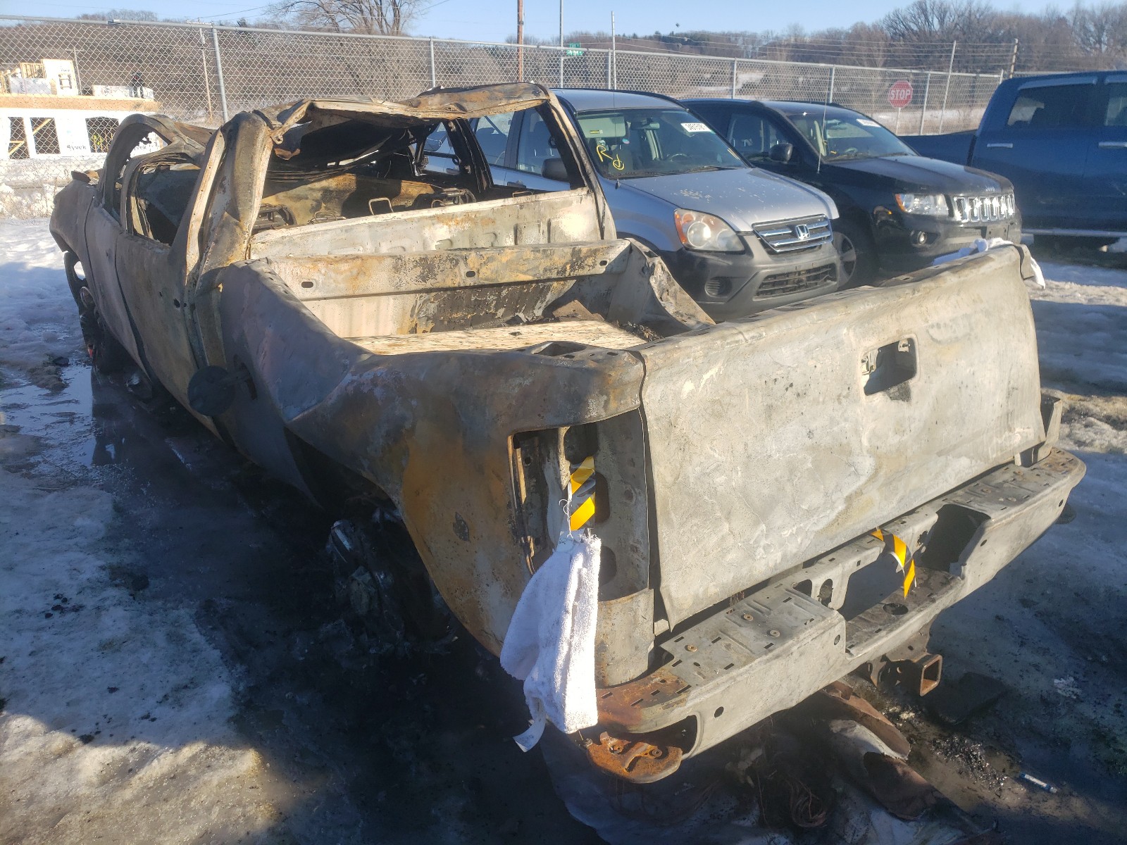 2016 Chevrolet Silverado VIN 1GC1KXE80GF259858 Copart auction photo, burn damage thumbnail 3