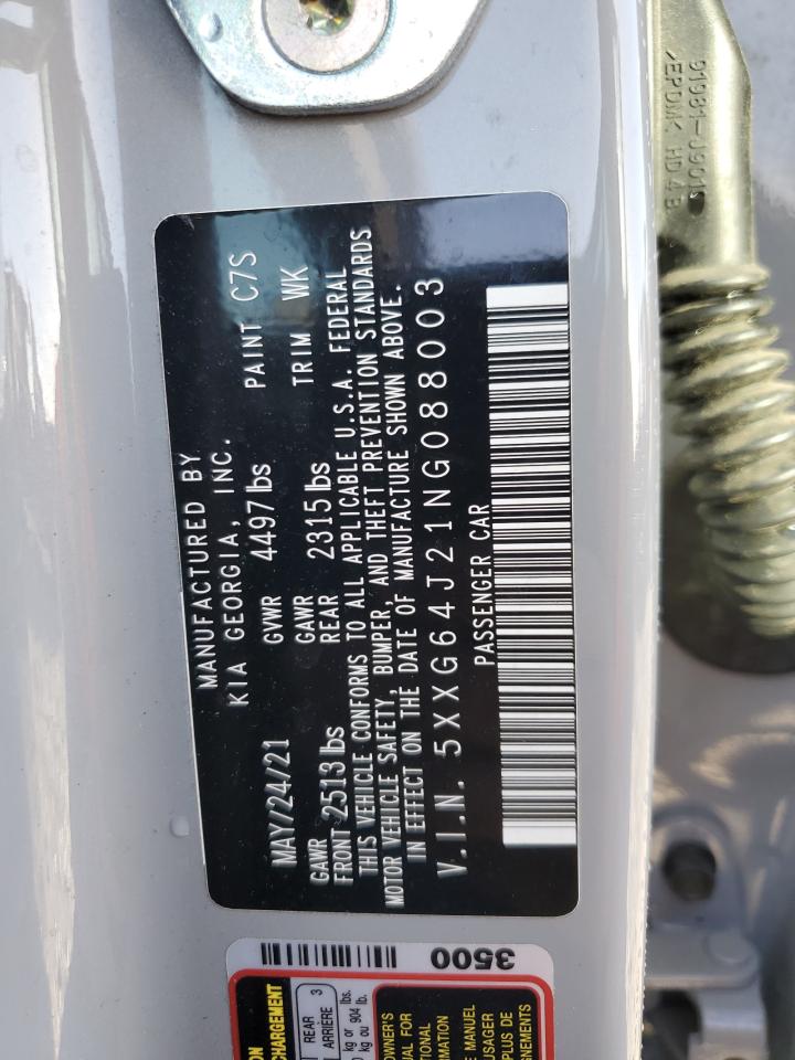 2022 KIA K5 VIN 5XXG64J21NG088003 Copart auction photo, rear end / minor dent/scratches damage thumbnail 12