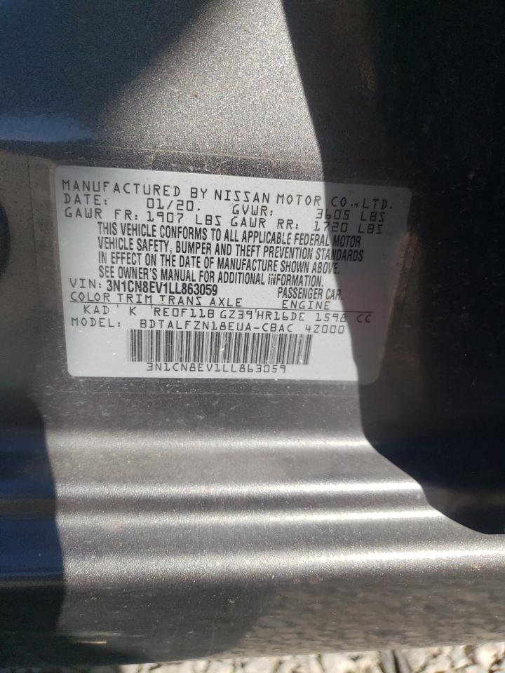 2020 Nissan Versa VIN 3N1CN8EV1LL863059 Copart auction photo, front end damage thumbnail 12