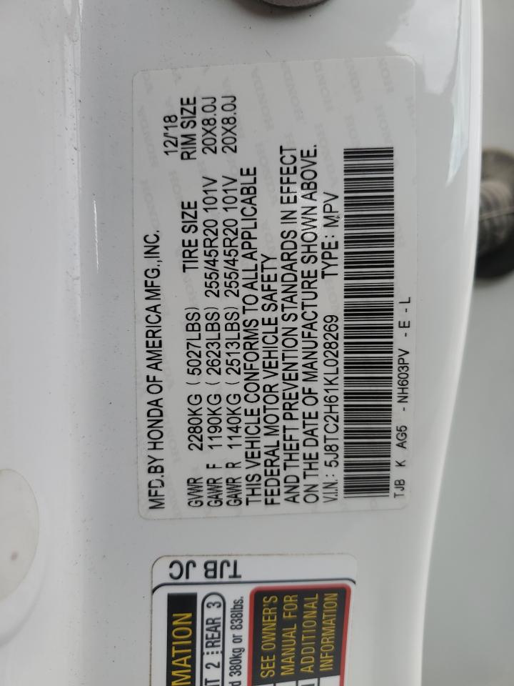 2019 Acura RDX VIN 5J8TC2H61KL028269 Copart auction photo, front end damage thumbnail 15