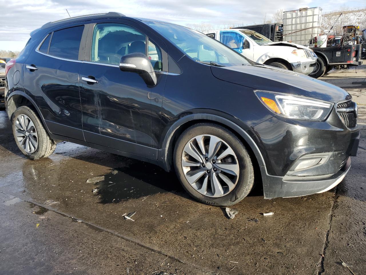 2019 Buick Encore VIN KL4CJCSMXKB802827 Copart auction photo, side / front end damage thumbnail 4