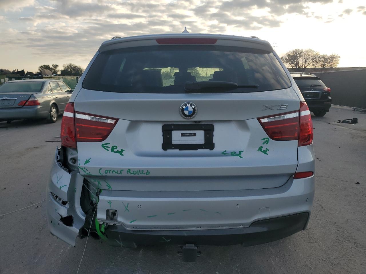 2017 BMW X3 VIN 5UXWZ7C35H0V88390 Copart auction photo, rear end / minor dent/scratches damage thumbnail 6
