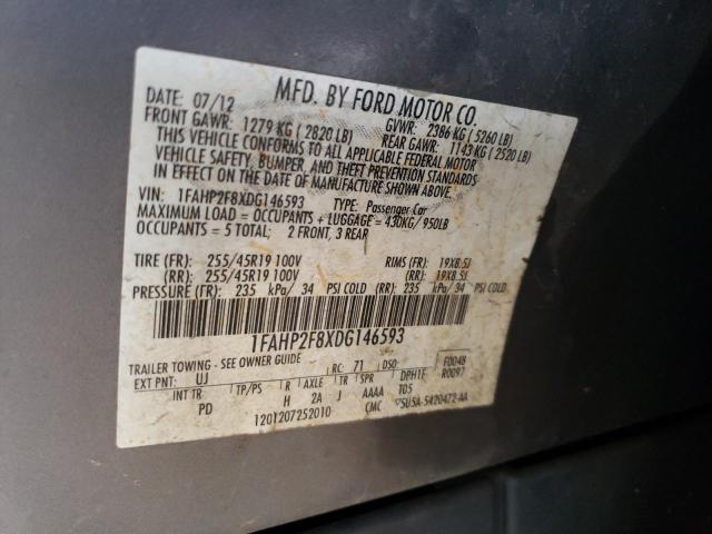 2013 Ford Taurus VIN 1FAHP2F8XDG146593 Copart auction photo, front end damage thumbnail 12