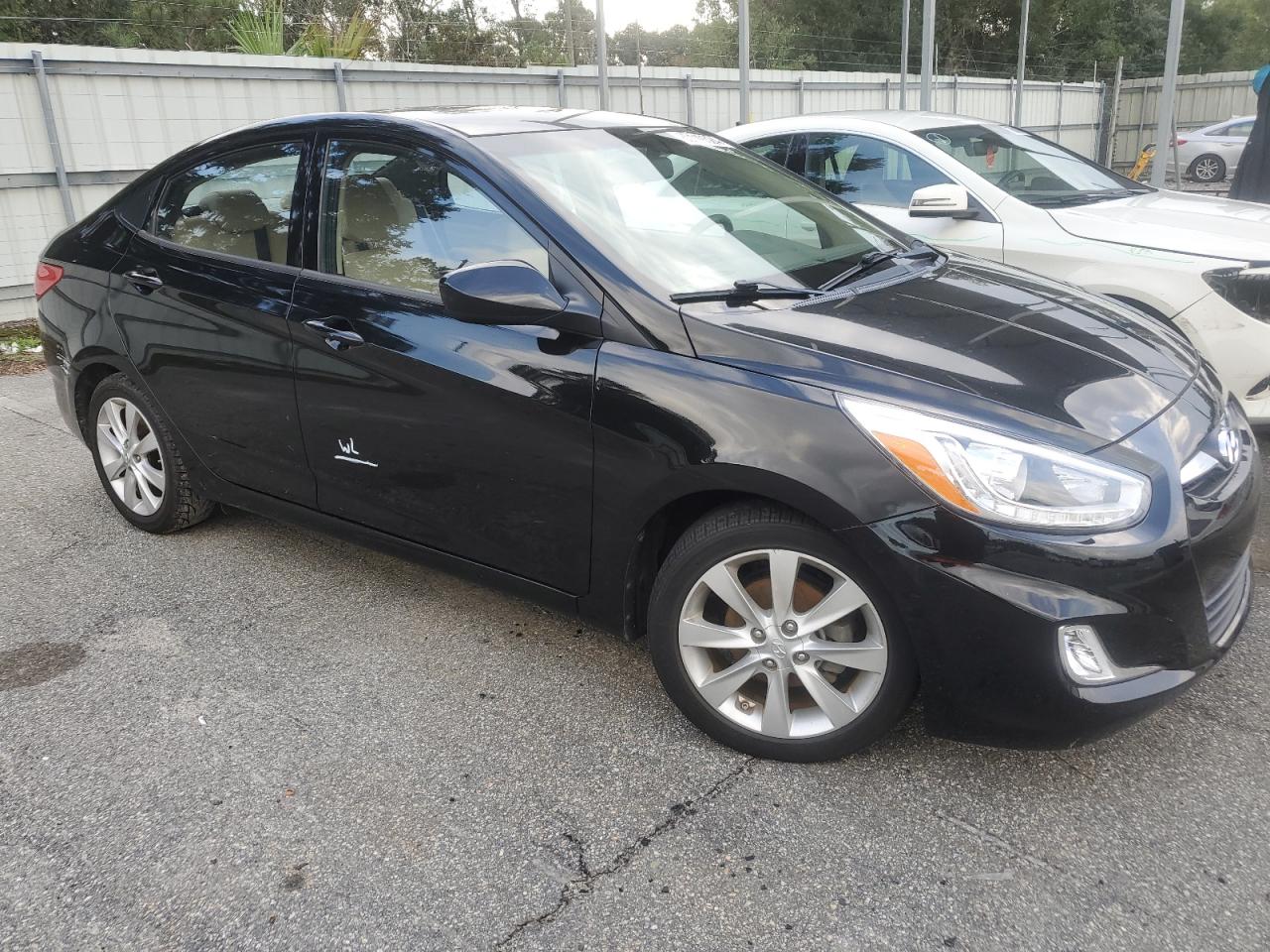 2014 Hyundai Accent VIN KMHCU4AE6EU769648 Copart auction photo, water/flood damage thumbnail 4