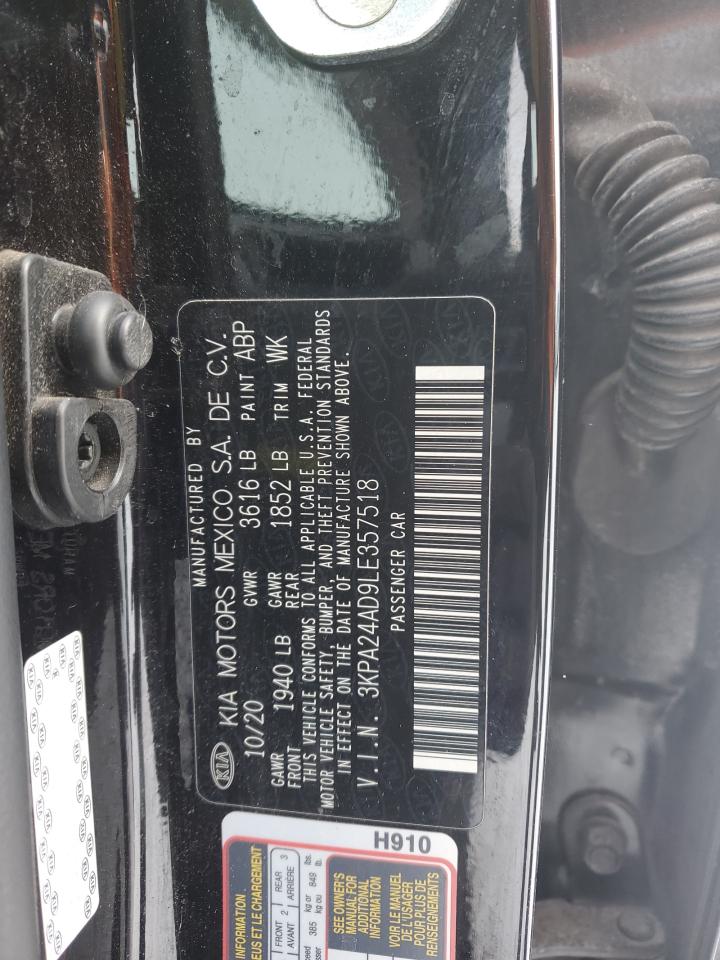 2020 KIA Rio VIN 3KPA24AD9LE357518 Copart auction photo, side damage thumbnail 12