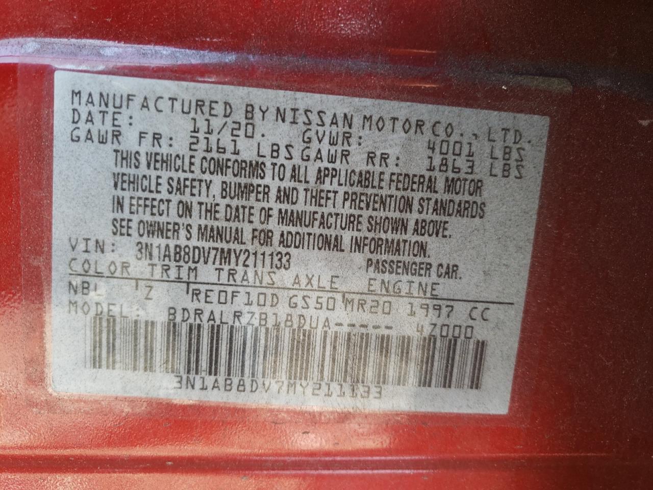 2021 Nissan Sentra VIN 3N1AB8DV7MY211133 Copart auction photo, front end damage thumbnail 10