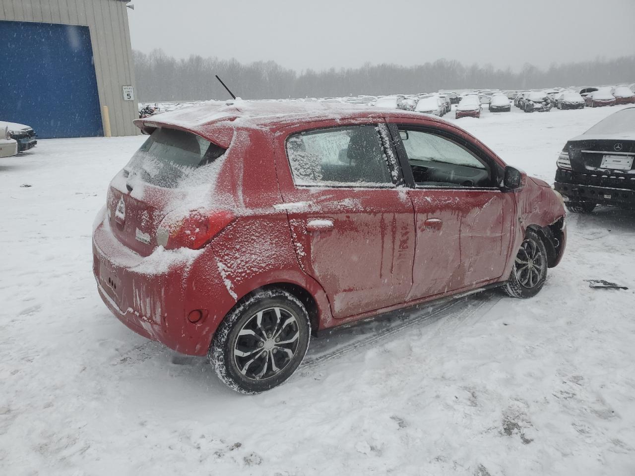2015 Mitsubishi Mirage VIN ML32A3HJ2FH009395 Copart auction photo, front end / side damage thumbnail 3