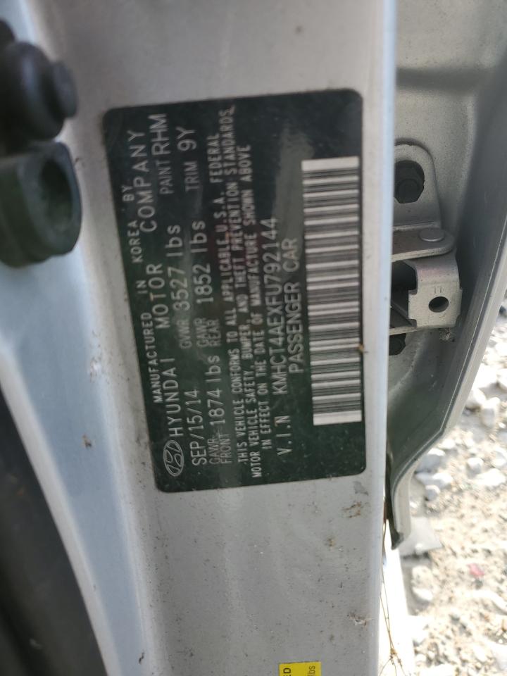 2015 Hyundai Accent VIN KMHCT4AEXFU792144 Copart auction photo, mechanical / front end damage thumbnail 12