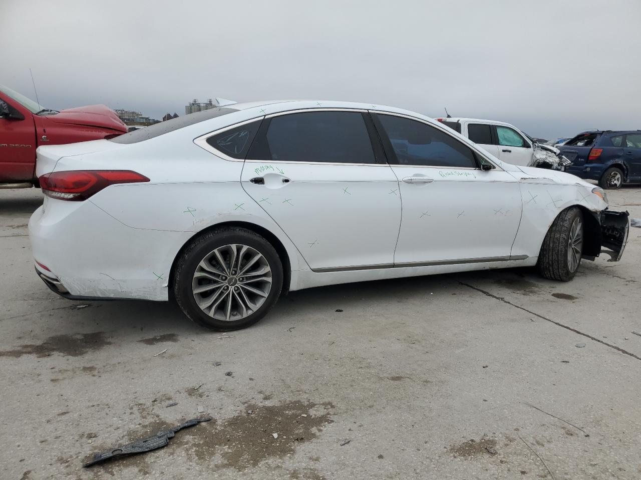 2015 Hyundai Genesis VIN KMHGN4JE4FU035980 Copart auction photo, all over damage thumbnail 3
