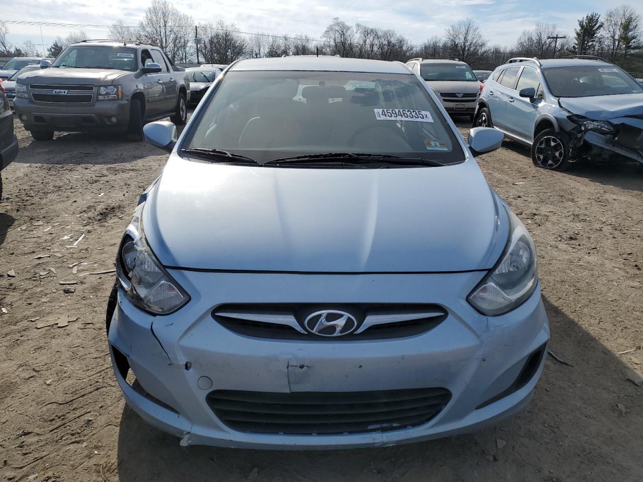 2013 Hyundai Accent VIN KMHCT4AE5DU410342 Copart auction photo, front end damage thumbnail 5