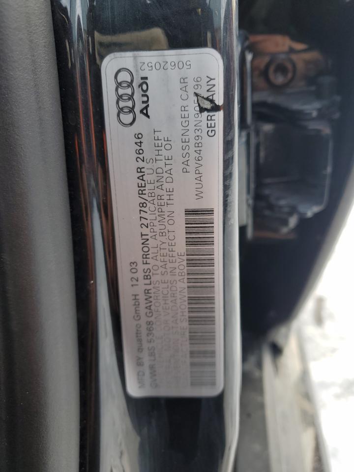 2003 Audi S6 VIN WUAPV64B93N905796 Copart auction photo, undercarriage damage thumbnail 12