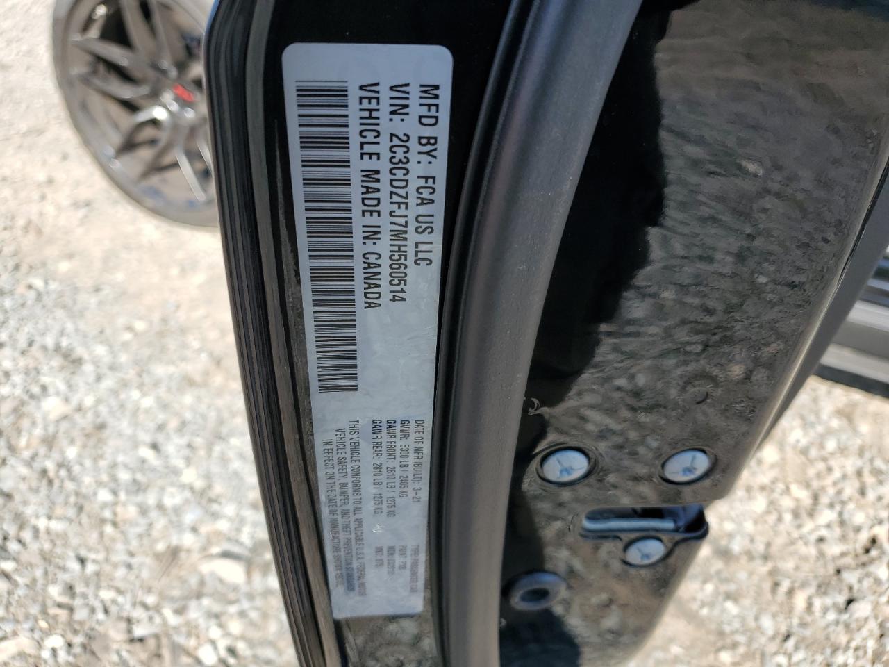 2021 Dodge Challenger VIN 2C3CDZFJ7MH560514 Copart auction photo, front end damage thumbnail 12