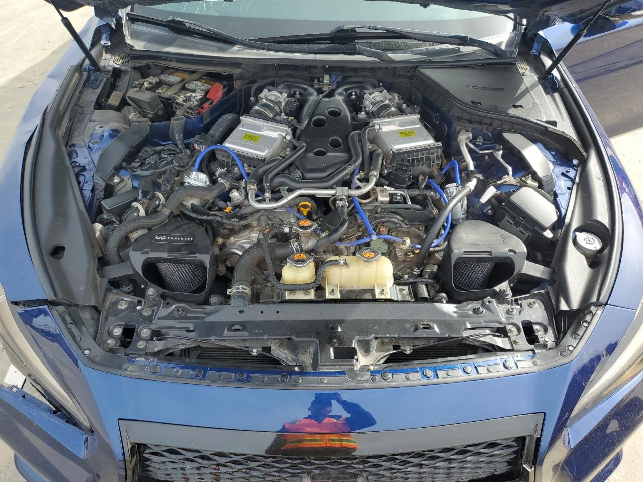 2016 Infiniti Q50 VIN JN1FV7APXGM420158 Copart auction photo, front end / side damage thumbnail 12