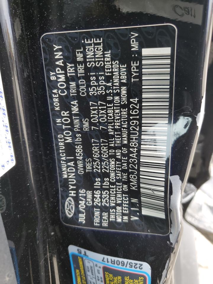 2017 Hyundai Tucson VIN KM8J23A48HU291624 Copart auction photo, side damage thumbnail 15