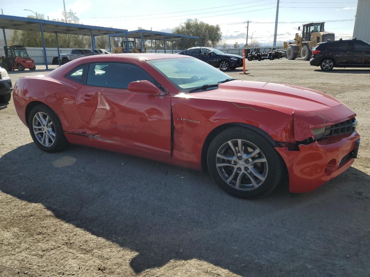 2013 Chevrolet Camaro VIN 2G1FE1E36D9177175 Copart auction photo, front end / side damage thumbnail 4
