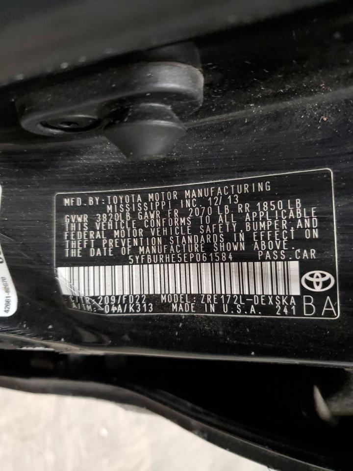2014 Toyota Corolla VIN 5YFBURHE5EP061584 Copart auction photo, side damage thumbnail 12