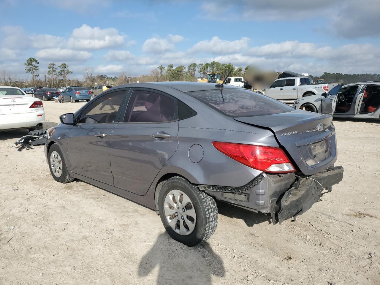 2015 Hyundai Accent VIN KMHCT4AEXFU906644 Copart auction photo, rear end damage thumbnail 2