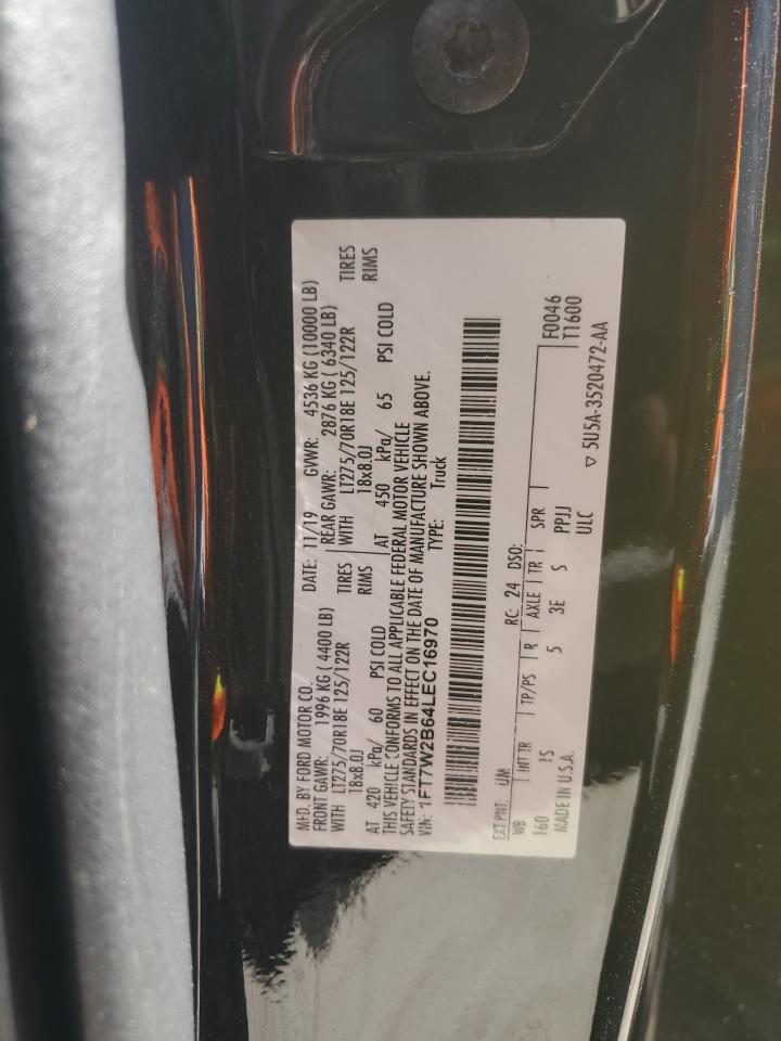 2020 Ford F250 VIN 1FT7W2B64LEC16970 Copart auction photo, rear end damage thumbnail 10