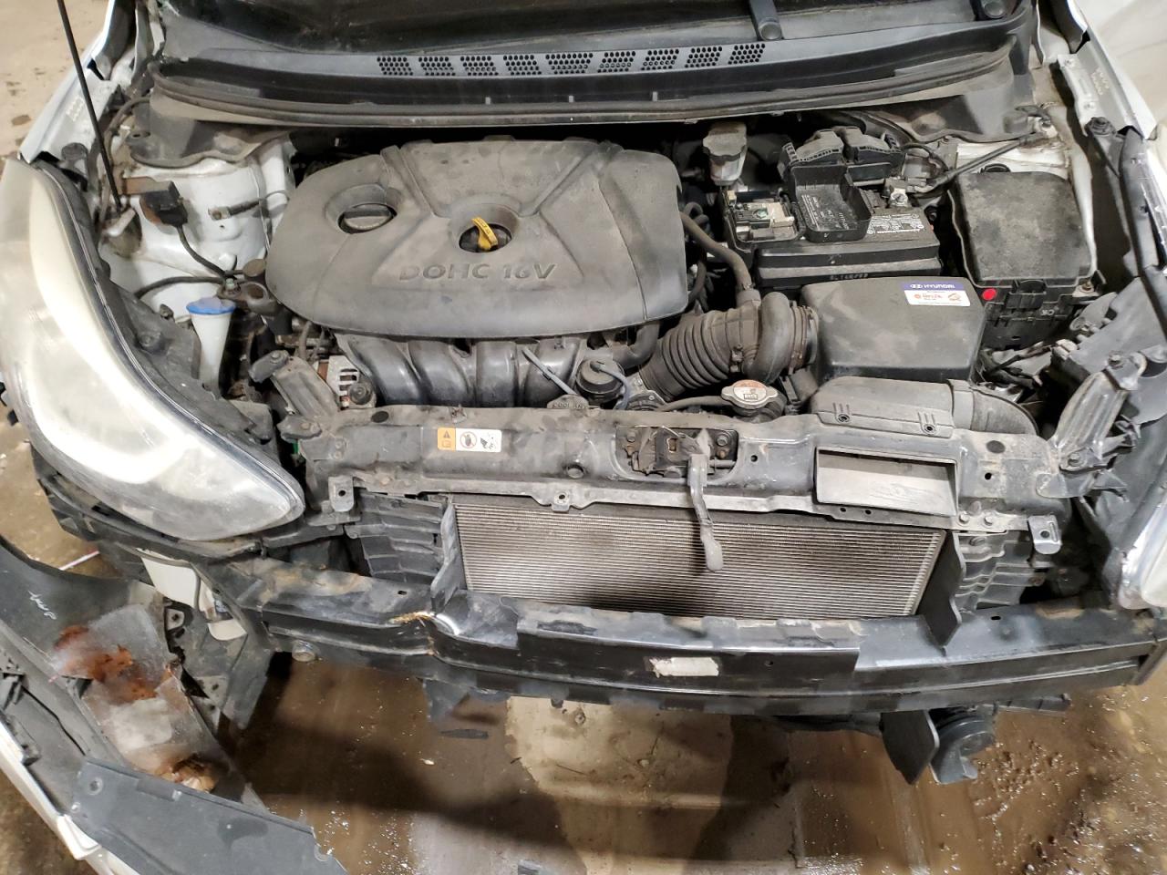 2014 Hyundai Elantra VIN KMHDH4AE7EU037425 Copart auction photo, front end damage thumbnail 11