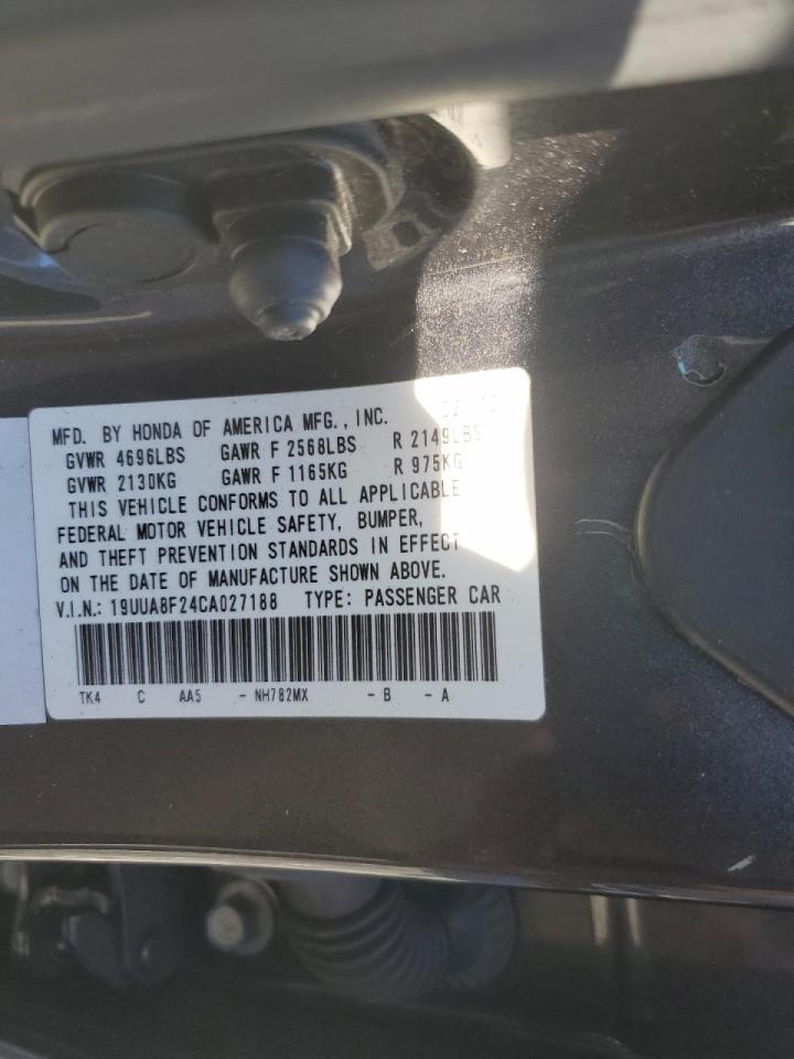 2012 Acura TL VIN 19UUA8F24CA027188 Copart auction photo, front end damage thumbnail 12