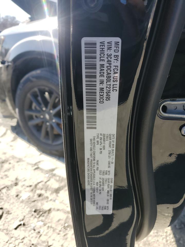 2020 Dodge Journey VIN 3C4PDCAB0LT276495 Copart auction photo, front end damage thumbnail 14