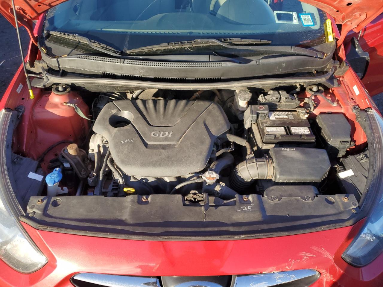 2013 Hyundai Accent VIN KMHCT4AE1DU514682 Copart auction photo, top/roof / side damage thumbnail 11