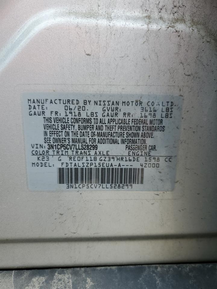 2020 Nissan Kicks VIN 3N1CP5CV7LL528299 Copart auction photo, rear end damage thumbnail 13