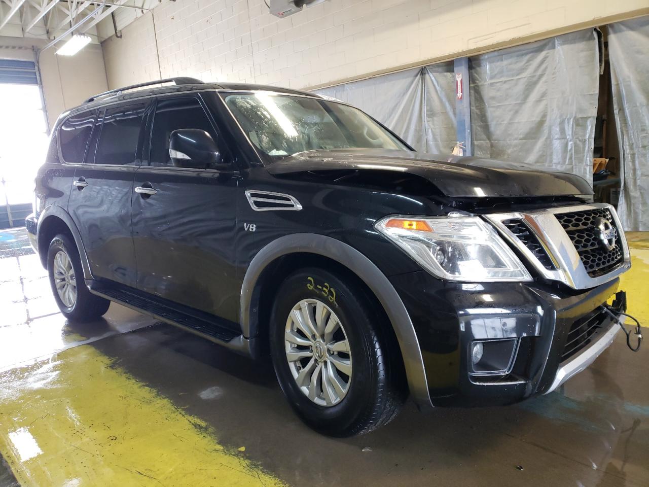 2018 Nissan Armada VIN JN8AY2NC4J9555367 Copart auction photo, front end / side damage thumbnail 4