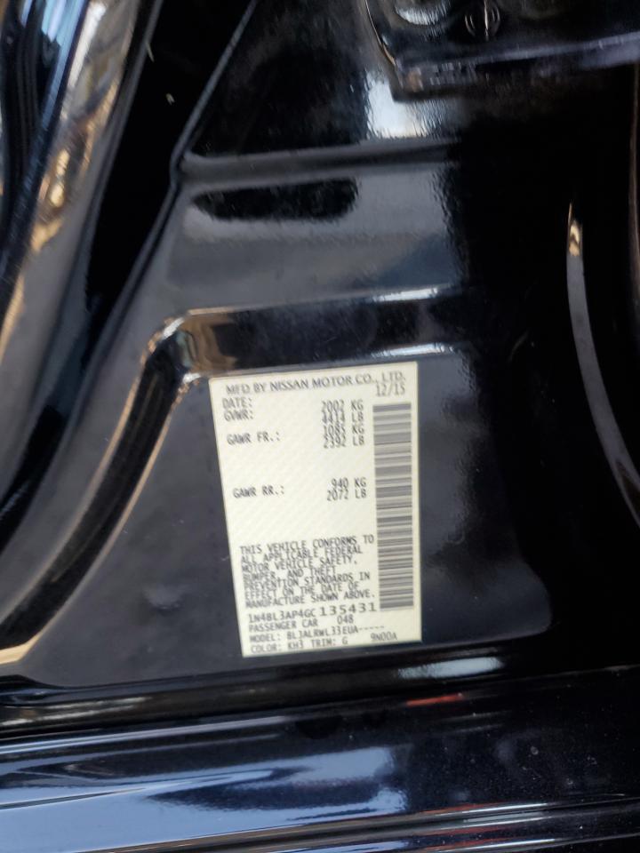 2016 Nissan Altima VIN 1N4BL3AP4GC135431 Copart auction photo, mechanical / minor dent/scratches damage thumbnail 12