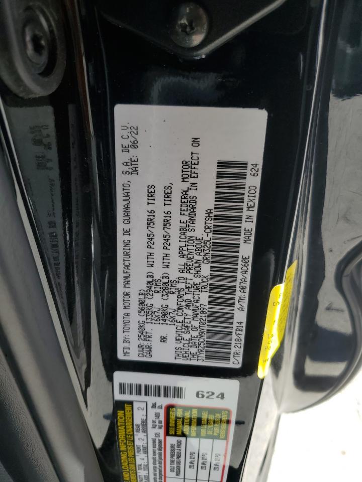 2022 Toyota Tacoma VIN 3TYRZ5CN9NT021097 Copart auction photo, all over damage thumbnail 12