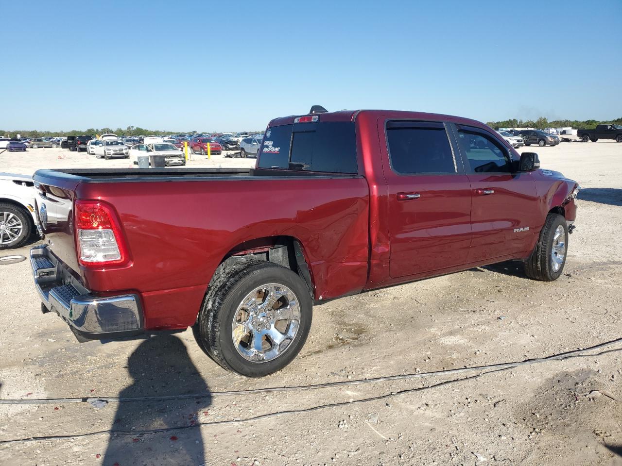 2019 RAM 1500 VIN 1C6RREMTXKN717002 Copart auction photo, rear end / front end damage thumbnail 3