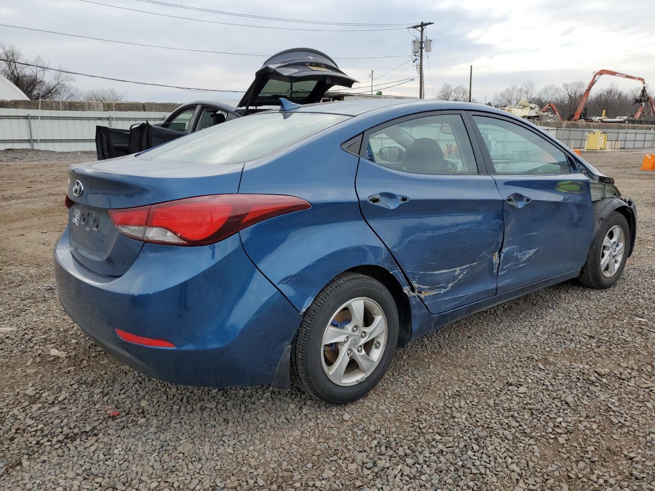 2014 Hyundai Elantra VIN KMHDH4AE6EU085210 Copart auction photo, side / front end damage thumbnail 3