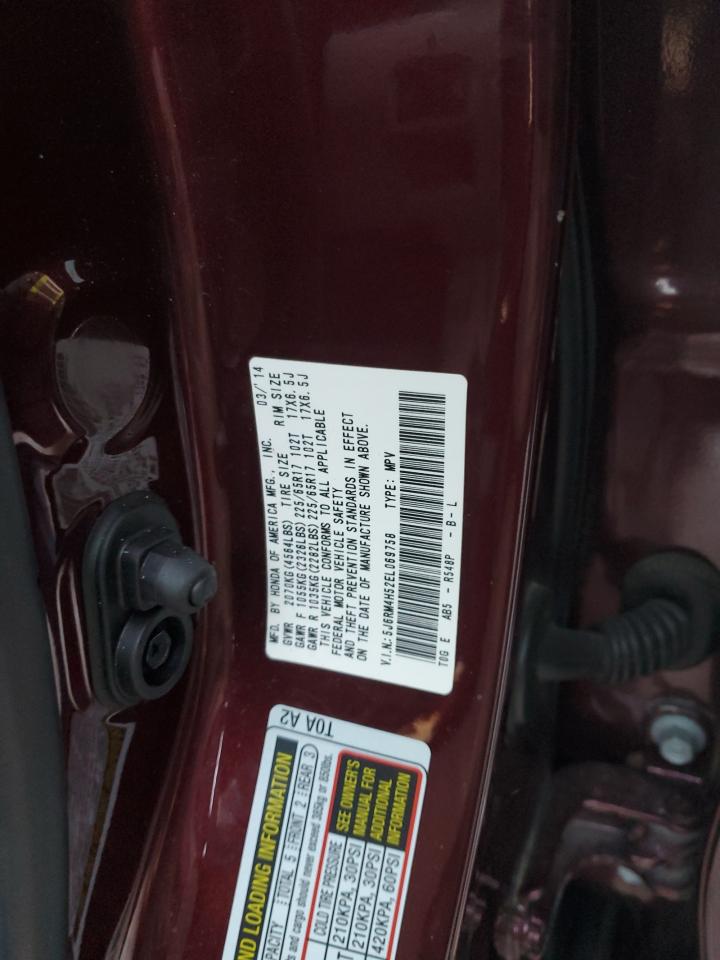 2014 Honda CR-V VIN 5J6RM4H52EL069758 Copart auction photo, front end damage thumbnail 13