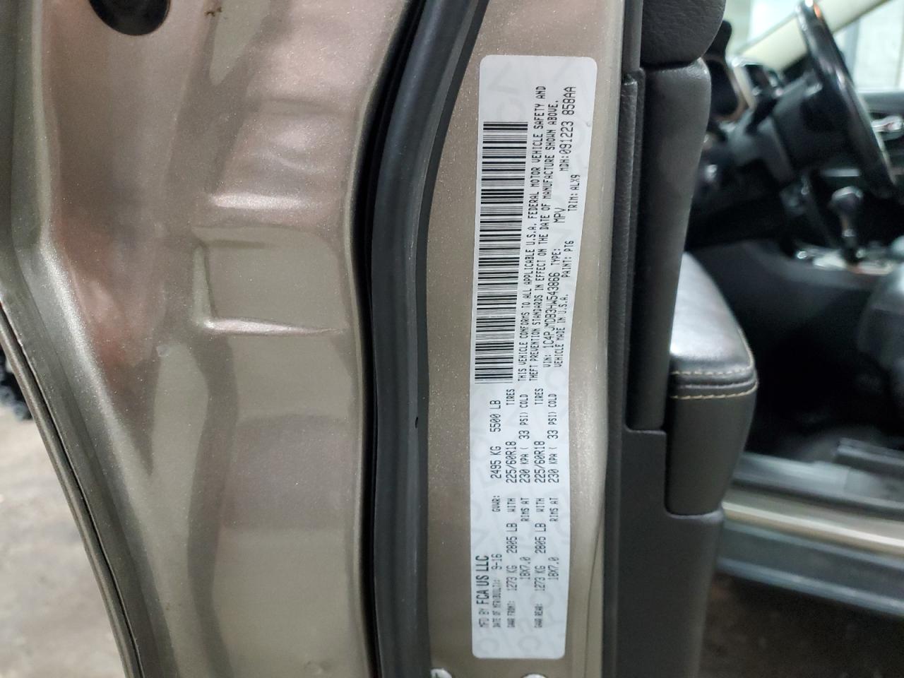 2017 Jeep Grand Cherokee VIN 1C4PJMDB3HW543866 Copart auction photo, front end damage thumbnail 15