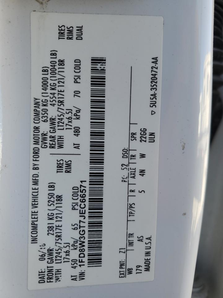 2018 Ford F350 VIN 1FD8W3GT7JEC66571 Copart auction photo, mechanical / minor dent/scratches damage thumbnail 13